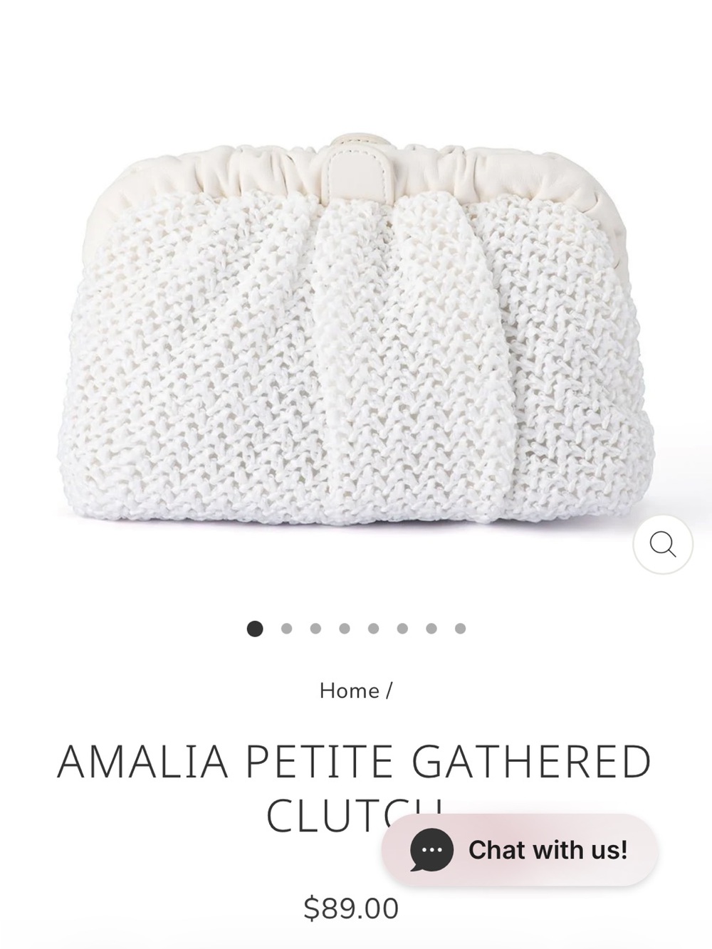 NWT Amalia Petite Gathered Clutch